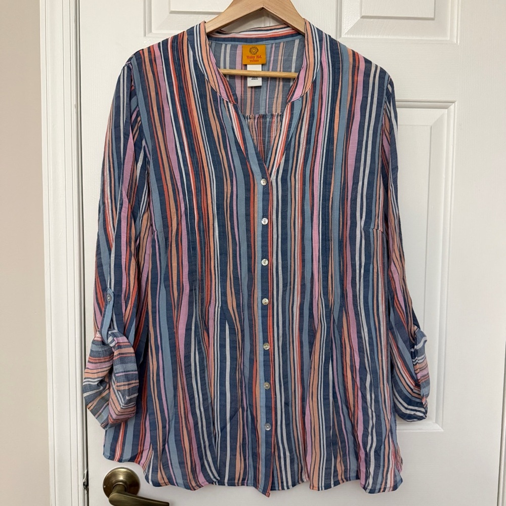 Ruby Rd. Multicolor Striped Blouse - Picture 1 of 3